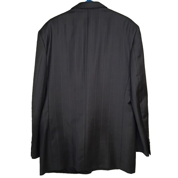 Paulo Solari Athletic Fit Blazer 46L Blue Plaid Wool Sport Coat 4 Button No Vent - Picture 4 of 12